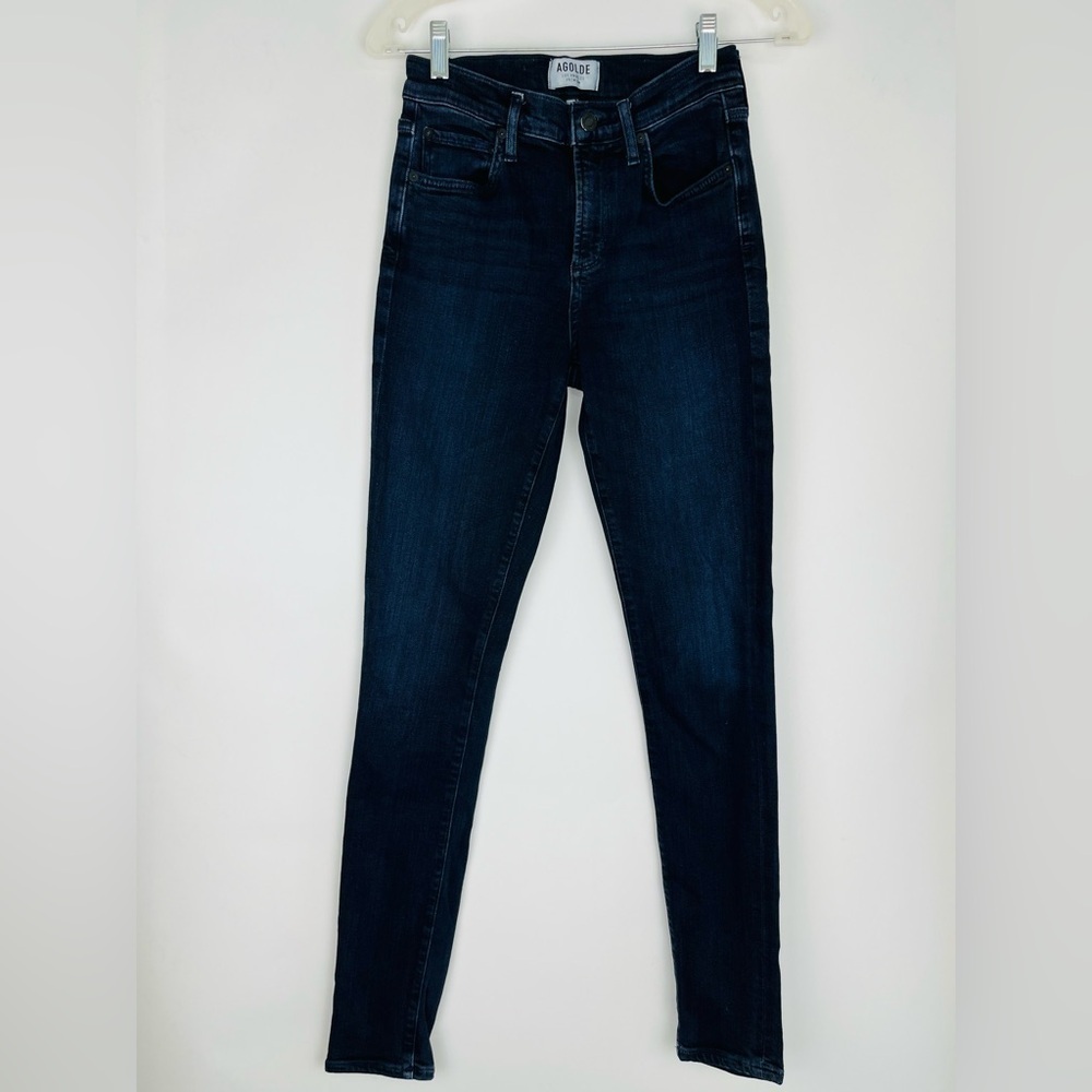 Agolde High Rise Dark Wash Skinny Jeans